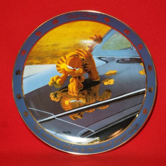 Garfield Collector Plate Dear Diary Series Art Project 1990 - Picture 1 of 12